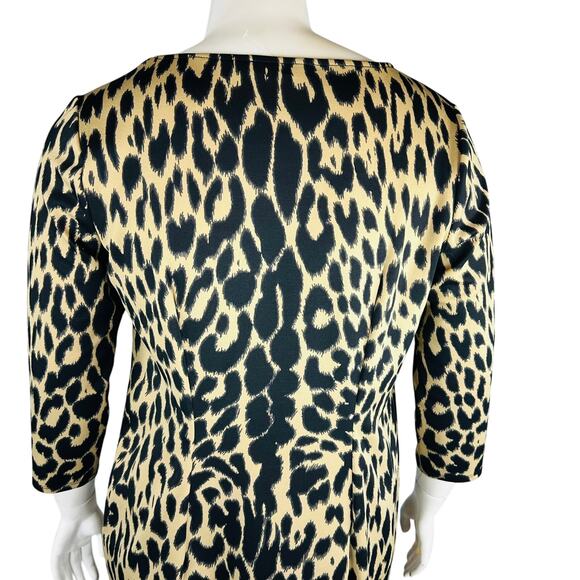 Eloquii by the Limited Womans 14/16 Plus Dress Animal Print 3/4 Sleeve Stretch - Picture 6 of 7